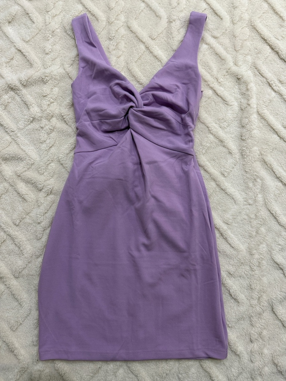NWT Lulu’s Lavender Twist Front Bodycon Dress
